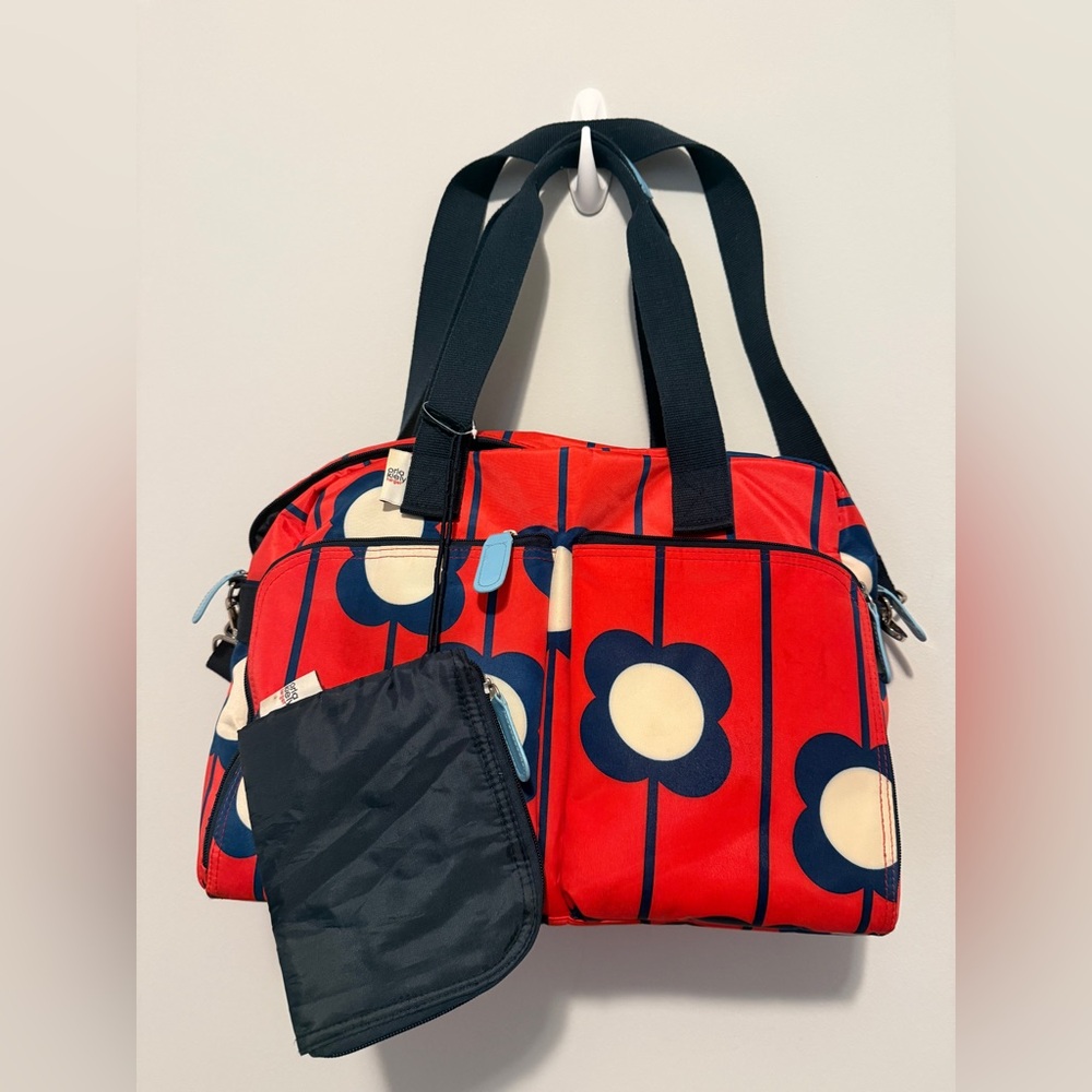 🌸Very rare Kiely Red and Navy Floral Baby Diaper Bag